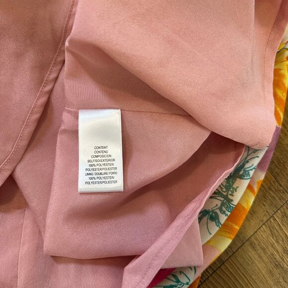 WAYF Womens With Love Tiered Maxi Dress Size XS Pink Tropical Ruffle Sleeveless - Picture 10 of 11